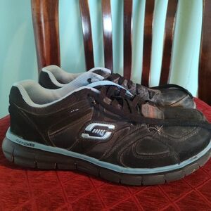 Skechers Women's Black and Light Blue Athletic Sneakers